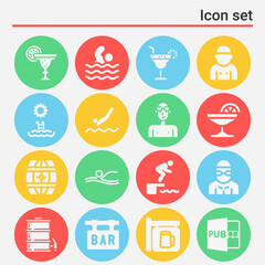 16 pack of crawl  filled web icons set