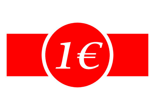 Cartel precio 1 euro