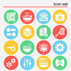 16 pack of creating  filled web icons set