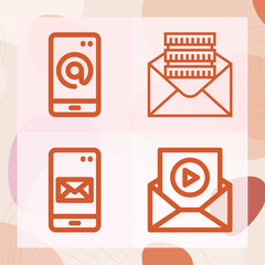 Simple set of electronic mail related lineal icons