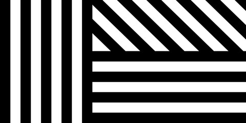 Rectangular stripe background. Banner, post, advertisement. Black and white vector illustration.