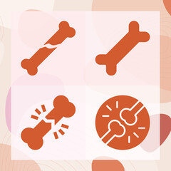 Simple set of bony related filled icons