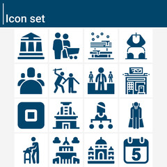 Simple set of density related filled icons.