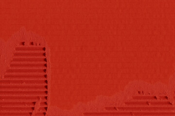 A red vintage rough sheet of carton. Recycled environmentally friendly cardboard paper texture. Simple and bright minimalist papercraft background.