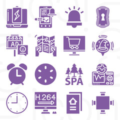 16 pack of phone  filled web icons set