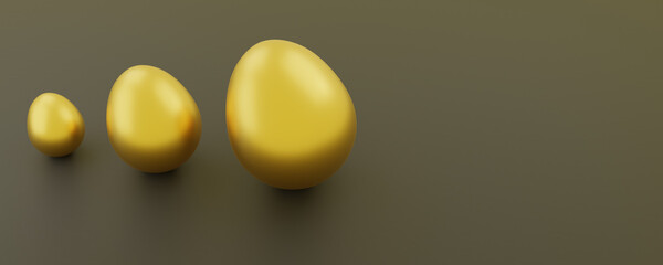 Golden Egg On dark table with stone background.  Investment and retirement plan concept