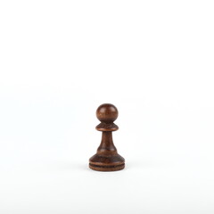 single black chess piece pawn on white background