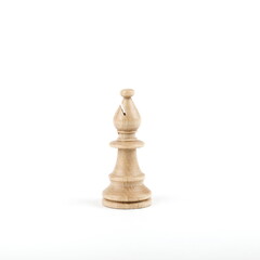 single white chess piece bishop on white background
