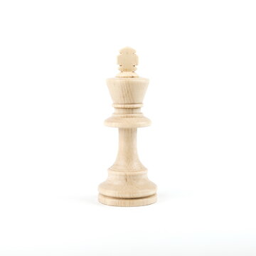 single white chess piece king on white background