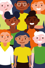 crowd of persons together Inclusion concept characters