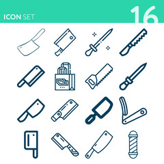 Obraz premium Simple set of 16 icons related to 93
