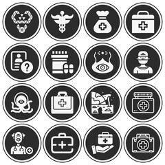 16 pack of strange  filled web icons set