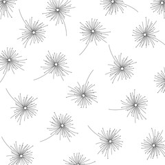 Doodle hand drawn dandelion flowers
