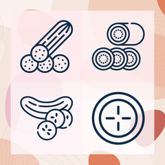 Simple set of cucumber related lineal icons