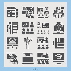 Simple set of skull session related filled icons.