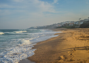 Pictureque Salt rock main beach and a river mouth lagoon in Dolphin coast Durban Ballito South Africa