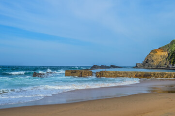 Thompsons bay beach, Picturesque sandy beach in a sheltered cove with a tidal pool in Shaka's Rock, Dolphin Coast Durban north KZN South Africa