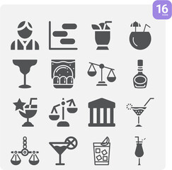 Simple set of practiced related filled icons.