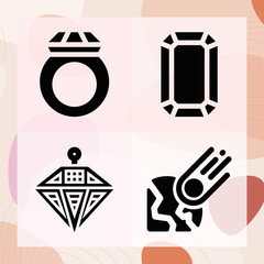 Simple set of speech act related filled icons