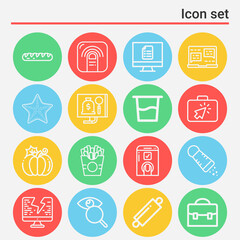 16 pack of look for  lineal web icons set
