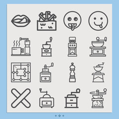 Simple set of groove related lineal icons.