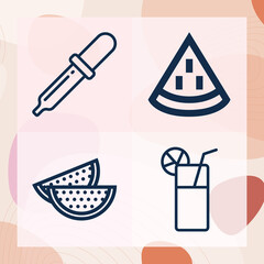 Simple set of body fluid related lineal icons