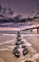 morning mood at sandy beach in Zingst Mecklenburg-Westpommerania Germany