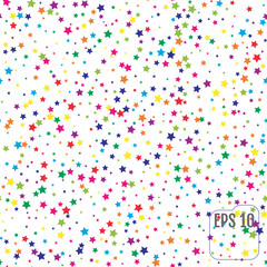 Seamless Pattern with Colorful Stars.