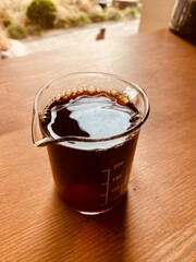 alternative filter coffee in a glass