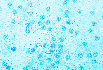 Fototapeta na wymiar blue water drops background Blue abstract background with water drops, top view close-up.