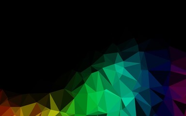 Dark Multicolor, Rainbow vector abstract polygonal cover.