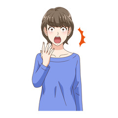 びっくり驚く女性