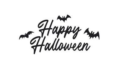 Obraz premium Happy Halloween text banner, vector illustration.