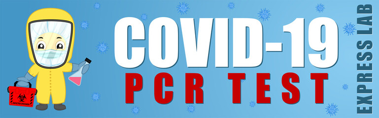 Coronavirus Testing banner. Covid-19 RT-PCR test illustration