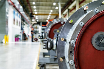 Fototapeta premium Disassembled tractor reduction axle on modern tractor