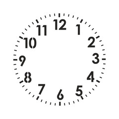 Vector clock face. Illustration for your own design vector illustration isolated on white background