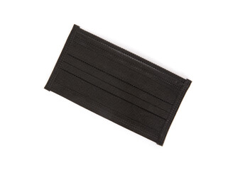 A black mask on a white background