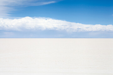 Fototapeta na wymiar Clouds above Salar de Uyuni in Bolivia
