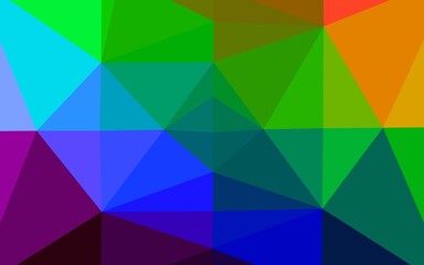 Fototapeta na wymiar Dark Multicolor, Rainbow vector low poly layout.