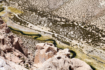 River flows though a canyon in Bolivia