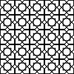 Fototapeta premium Geometric square grid seamless pattern, vector illustration.