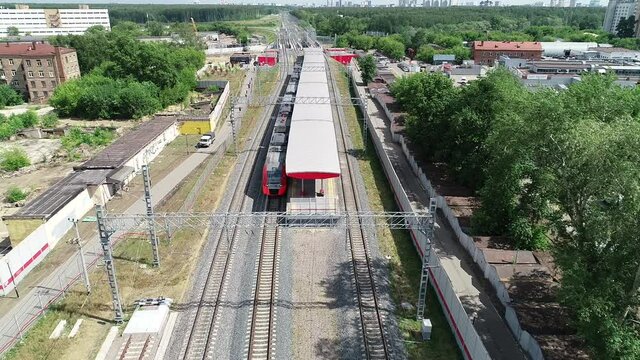 MCC. Overpass along station Rostokino. Aerial.MOV