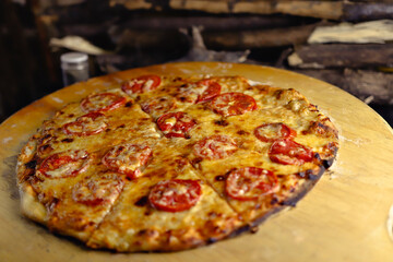delicious giant large two flavor pizza