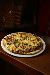 delicious giant large two flavor pizza