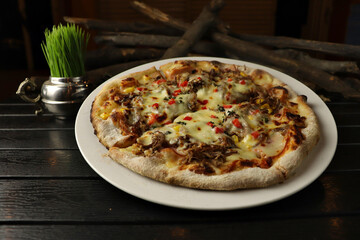 delicious giant large two flavor pizza