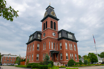 Ash Street School building, built in 1873, at 196 Ash Street in downtown Manchester, New Hampshire NH, USA.