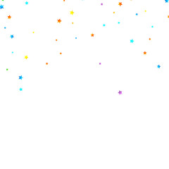 Rainbow Festive Confetti. Carnival Star Falling.