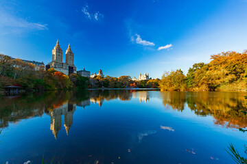 Central Park bright color reflection, fall