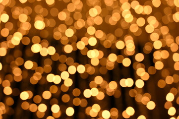 bokeh colorful golden yellow background on black background