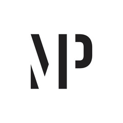 MP letter logo design vector